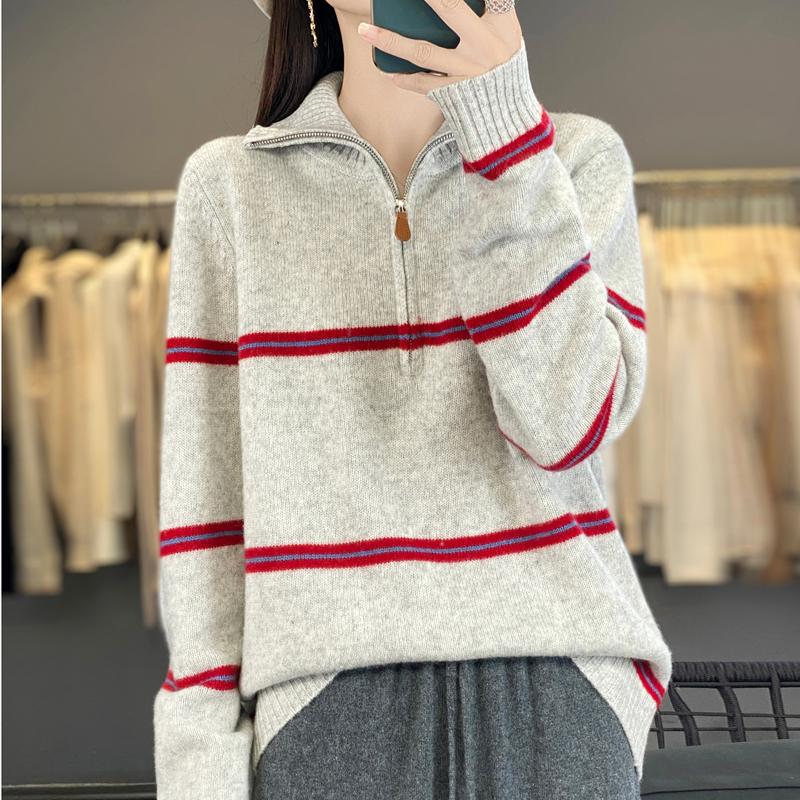 Women Sweater 100% Wool MODERN NEW SAGA Turtleneck Knit Pullover Turn-down Collar Thick Winter Jumpers Female Knit Tops