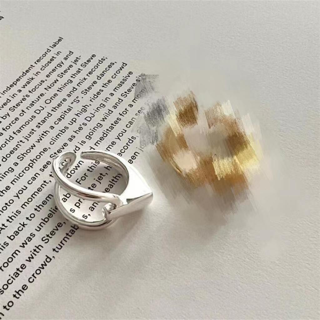 Hollow Geometric Asymmetrical Line Ring For Women Men Personality Fashion Simple Accessories Jewelry Gifts Wholesale