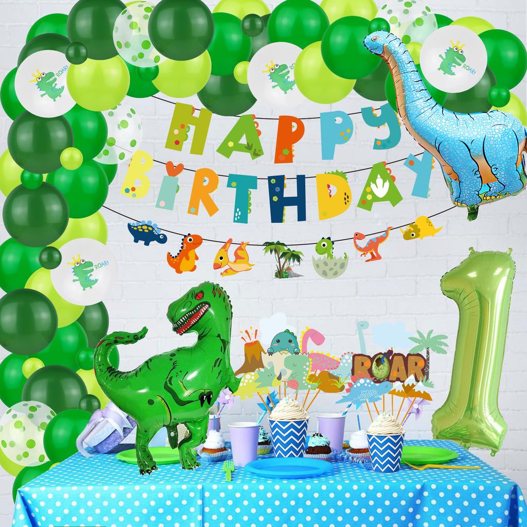 Dinosaur Theme Suit, Boy And Girl Birthday, Baby Birthday Party Decoration, Dinosaur Balloon Background Wall