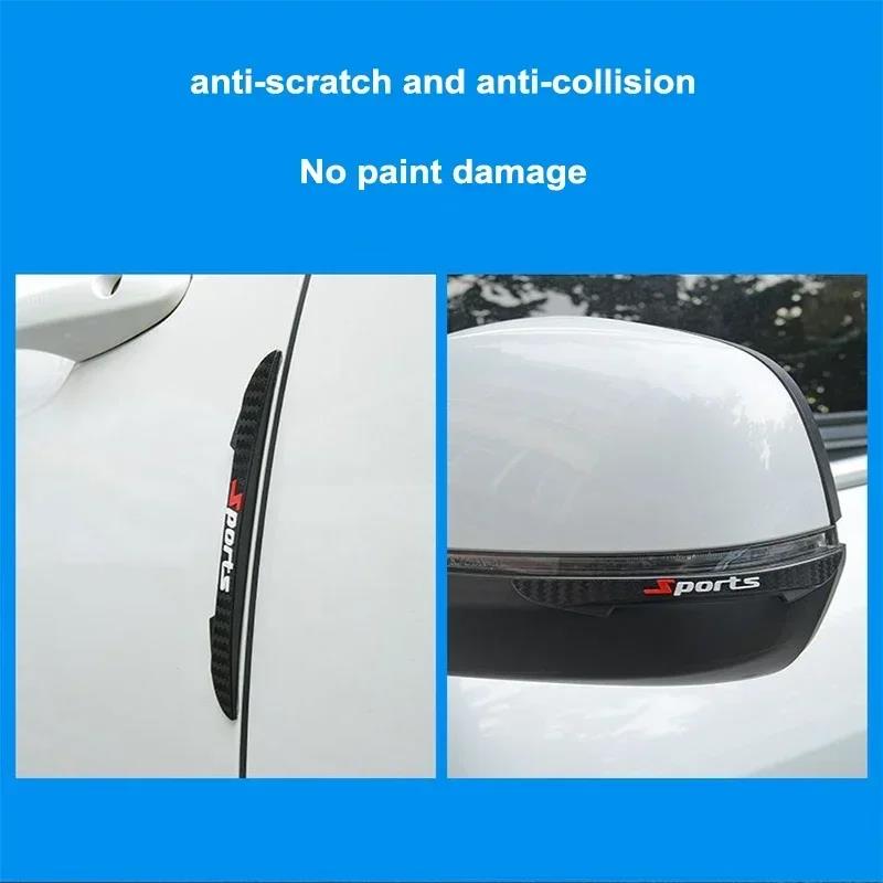 Car PVC Door Protectors Thickened Anti-scratch and Anti-bump Strip Sport Styling Body Decoration Rubber Exterior Parts 4PCS Interior Mirrors 6