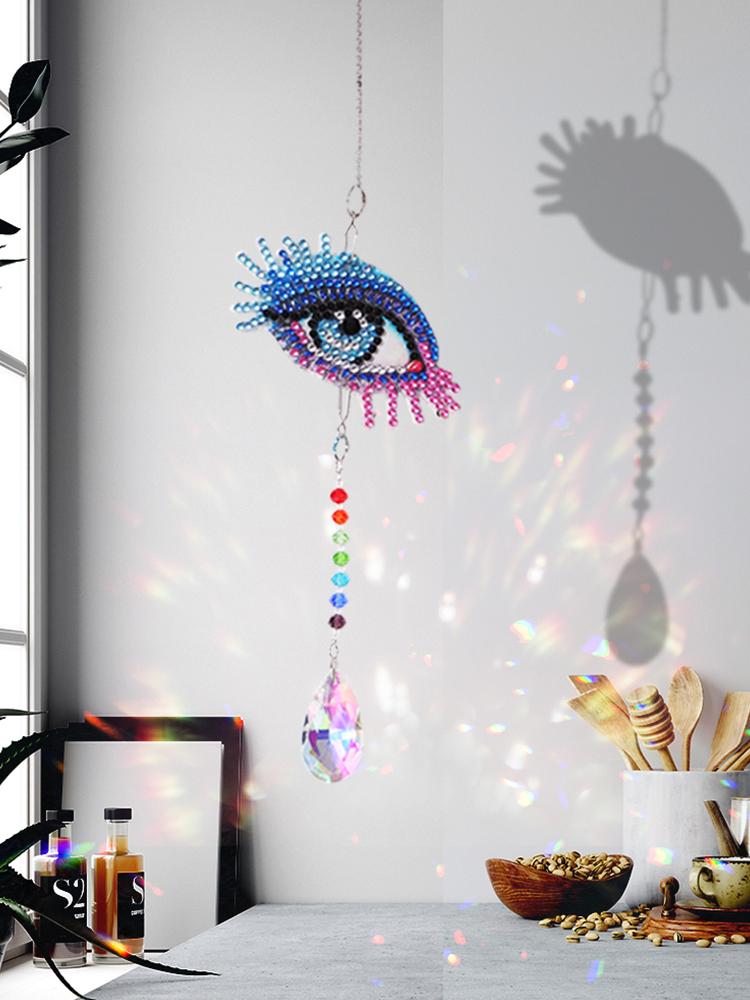 

Acrylic Diamond Mosaic Wind Chime Homemade Hanging Pendant Art Mosaic Kit Rhinestone Picture Hanging Decorations