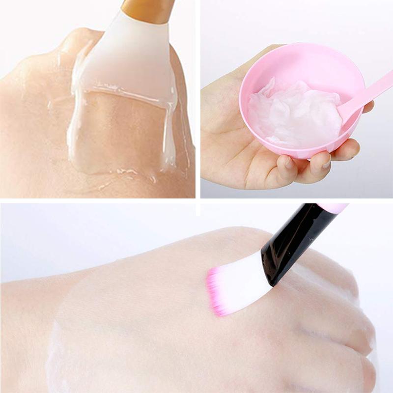 Set da 7 pezzi Pennello Viso Ciotola per Maschera Cucchiaio Pennello per Maschera Bastoncino Strumenti di Bellezza Fai da Te Mescolanza Prodotti per la Cura della Pelle Trucco Donna Pennello in Silicone
