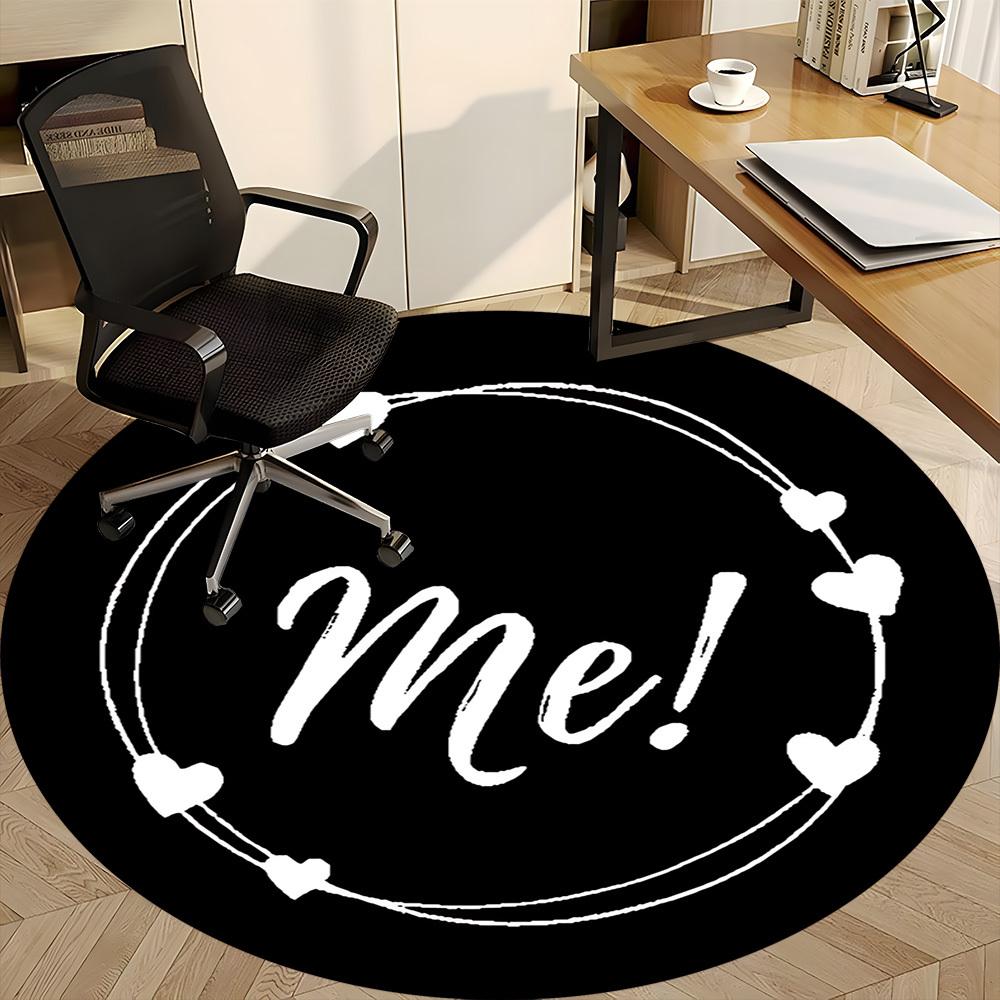 1PC Me Heart Office Round Area Rug, Mat Suitable ForOffice, Under Office Chairs Bedroom Living Room Home Decor, Room Deco