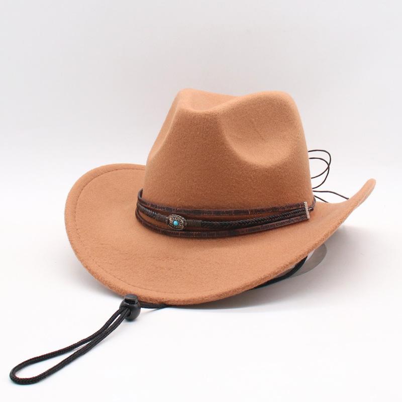 Hot Sale Fashion Felt Hat Outdoor Western Cowboy Hat Felt Hat Jazz Hat Men's and Women's Top Hat Hat