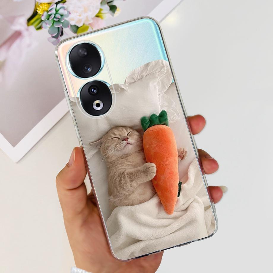 Para Honor 90 / Honor 90 Lite 90 Pro 90 Smart Case Funda de Silicona Suave Elegante de Lujo Hermosa Flor de Cerezo Fundas Tapa Transparente