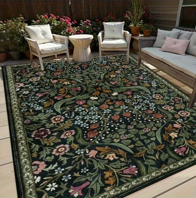 

A Dark Bohemian Style Modern Carpet for Children, Anti Slip Suitable for Living Room Bedroom Kitchen Outdoor Areas Rugs 40x60cm