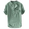 T-shirt Self-cultivation Skin-friendly Cotton Blend Slim-fit Chambray Shirt for Vacation