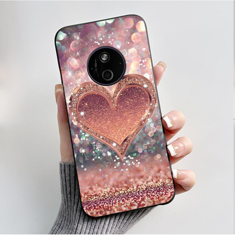 Printed Phone Case For Nokia 110 4G 2024/HMD 110 4G/Nokia 125 4G 2024 Soft Silicone Black Shell Cover Cute Flower Cartoon Casing
