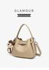 Korean Style Genuine Leather Bucket Bag with Cute Dog Pendant - Versatile Crossbody and Shoulder Bag for Women