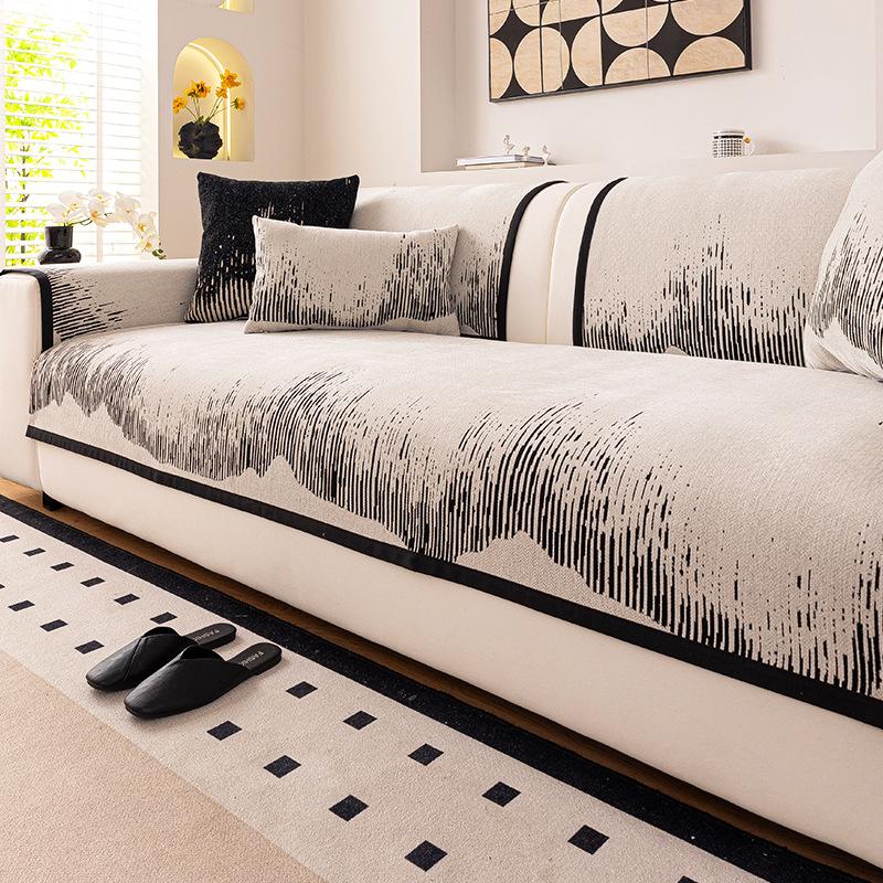 

Легкая роскошь, ощущение высокого класса, простой современный шенилловый диванный чехол, универсальный для всех сезонов, кожаный фиксированный нескользящий чехол для дивана 70*70cm