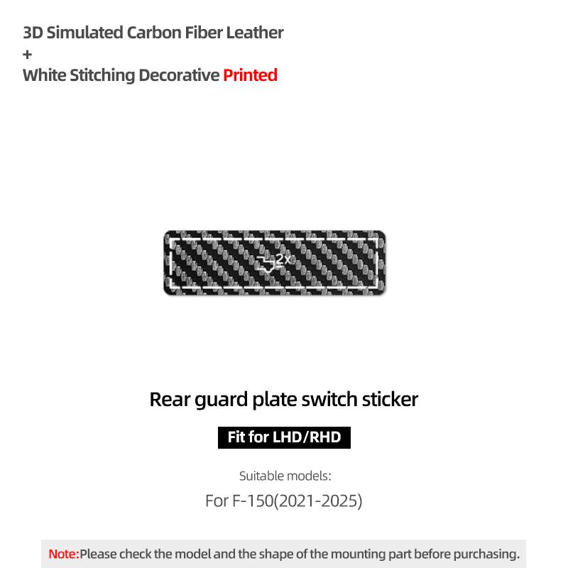 Made of Alcantara Betterhumz For Ford F-150 SVT Raptor -2025 Car Rear Guard Plate Switch Trim Stickers Interior Accessories