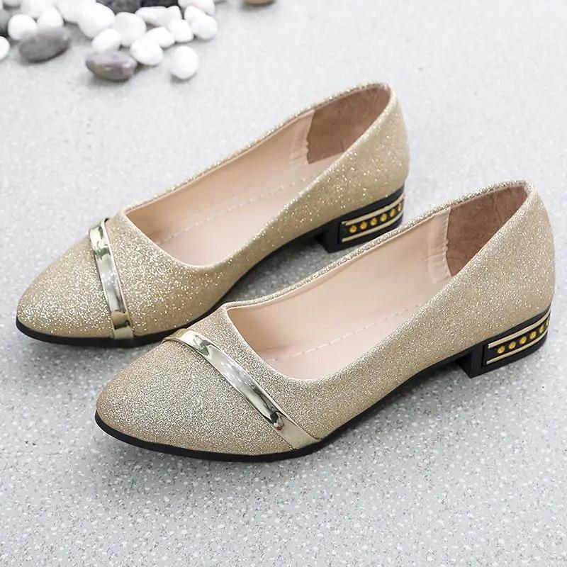 Fashion Pointed Toe Low Heel Elegant Shoes for Women Woman Pumps Y2k Fashion Popular Dress Stylish Footwear Genuine Mark Casual Non Slip