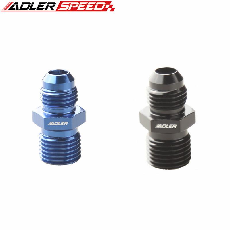 ADLERSPEED 6AN -6AN Male Flare To M12 x 1.25 Metric Straight Aluminum Fitting Adapter Blue/Black