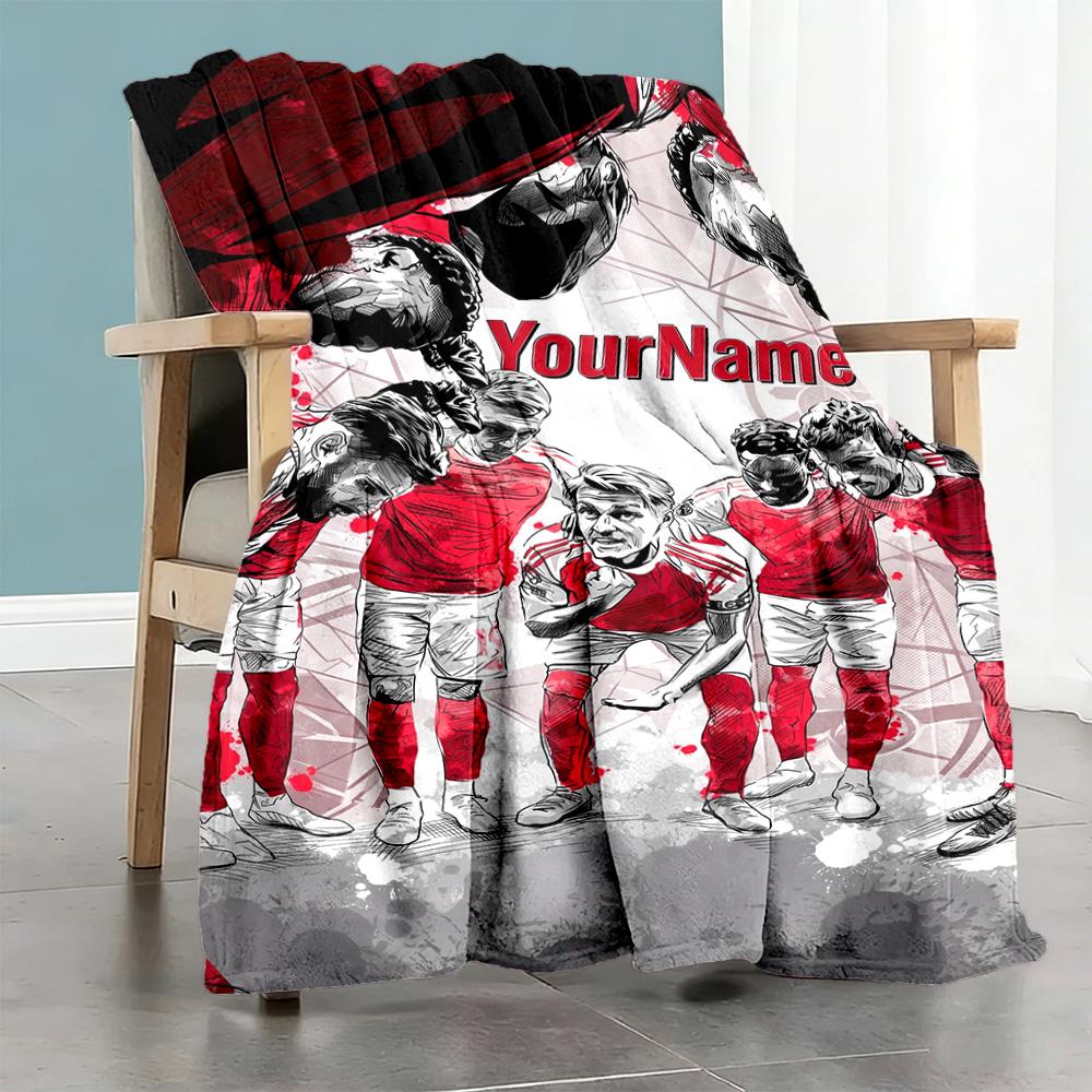 Arsenal Customize Text Blanket Lightweight Customizable Blanket Durable Comfort Versatile for Bed Office Chair Home Decor Office for All Occasions