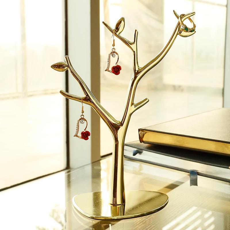 Zinc Alloy Jewelry Rack Desktop Ring Necklace Storage Rack Jewelry Display Rack Metal Tree Branch Ornament Decoration Crafts