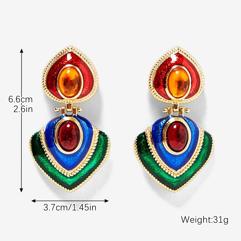 Personalised Exaggerated Resin Earrings Alloy Earrings Fashion Creative Vintage Earrings Earrings Trendy Earrings 2025 Everyday Jewelry