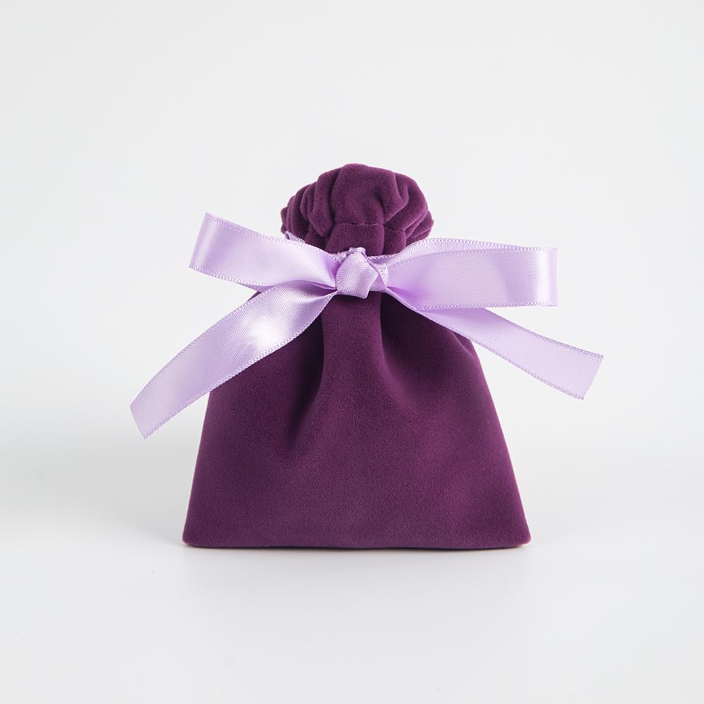 5pcs/Lot Bulk Beige Velvet Pouches Ribbon Jewelry Packing Display Storage For Wedding Candy Gift Travel Drawstring Dust Bags