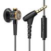 D08 Metal HiFi 3.5mm/Type-C In Ear Wired Earphone Flat Head Headsets With Mic Clear Sound Bass Headphones For Sports Music Gamer