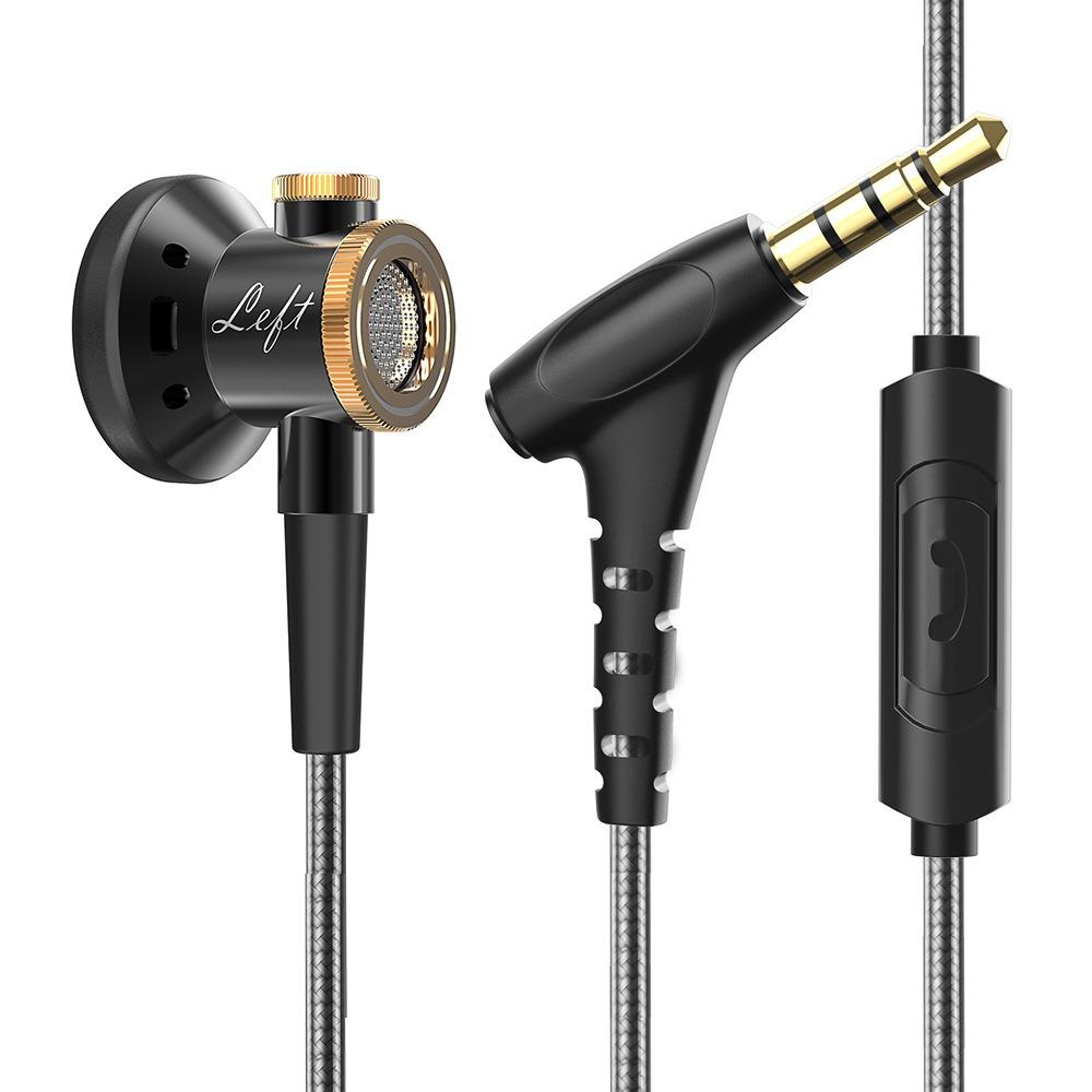 D08 Metal HiFi 3.5mm/Type-C In Ear Wired Earphone Flat Head Headsets With Mic Clear Sound Bass Headphones For Sports Music Gamer