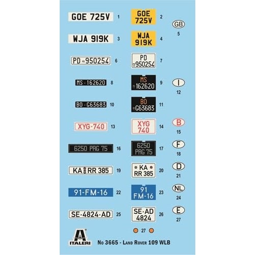 PLATZ Italeri 1/24 Scale Land Rover 109 LWB Plastic Model Kit (IT3665) with Japanese Instructions