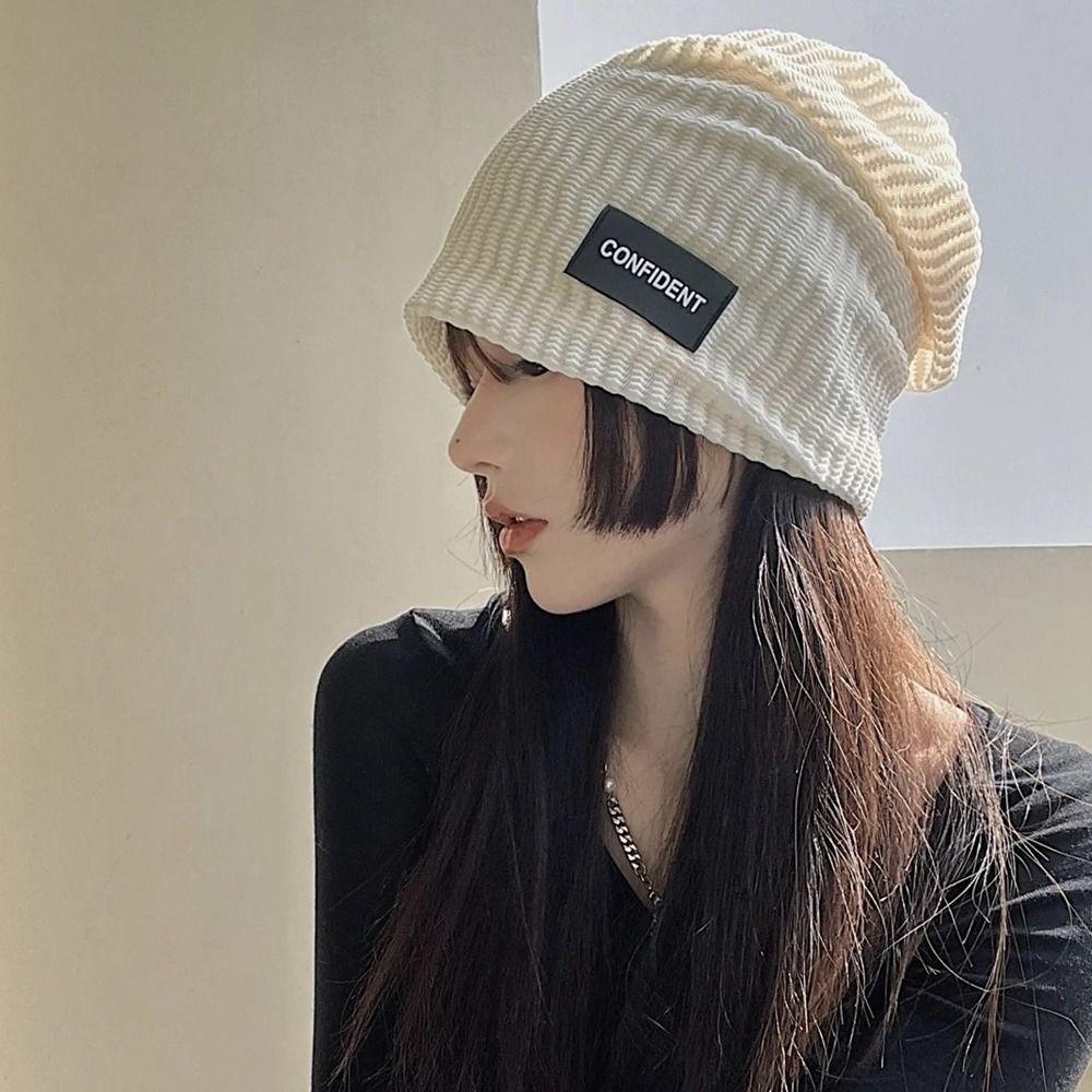 

Woolen Beanie Hat All-match Skull Cap Leisure Letter Knitted Hat Streetwear