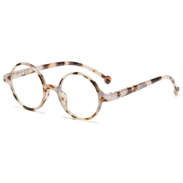 

Fashion Round Reading Glasses Women Men Sping Hinge with Wood-look Presbyopic Glasses Eyewear Classic Readers Comfort 1.00