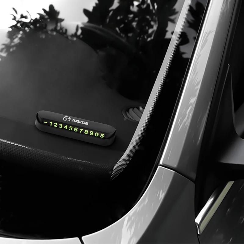 2025 Гарячий Автомобіль Тимчасовий Знак Зупинки Паркувальна Картка Картка з Номером Телефону Номерний Знак для Mazda 2 Mazda 3 MS Для Mazda 6 CX-5 CX5 Аксесуар