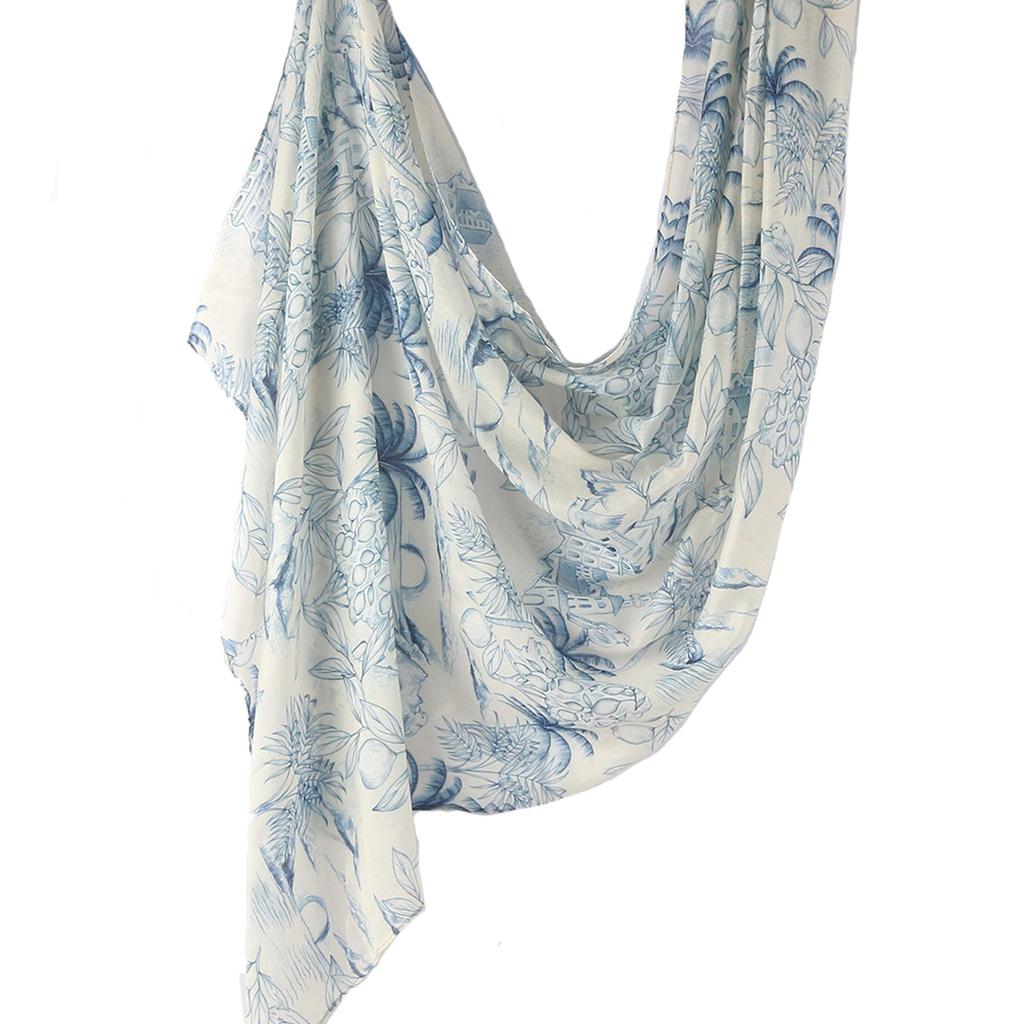 Malaysian headscarf scarf, high quality breathable fashion printed flower silk scarf