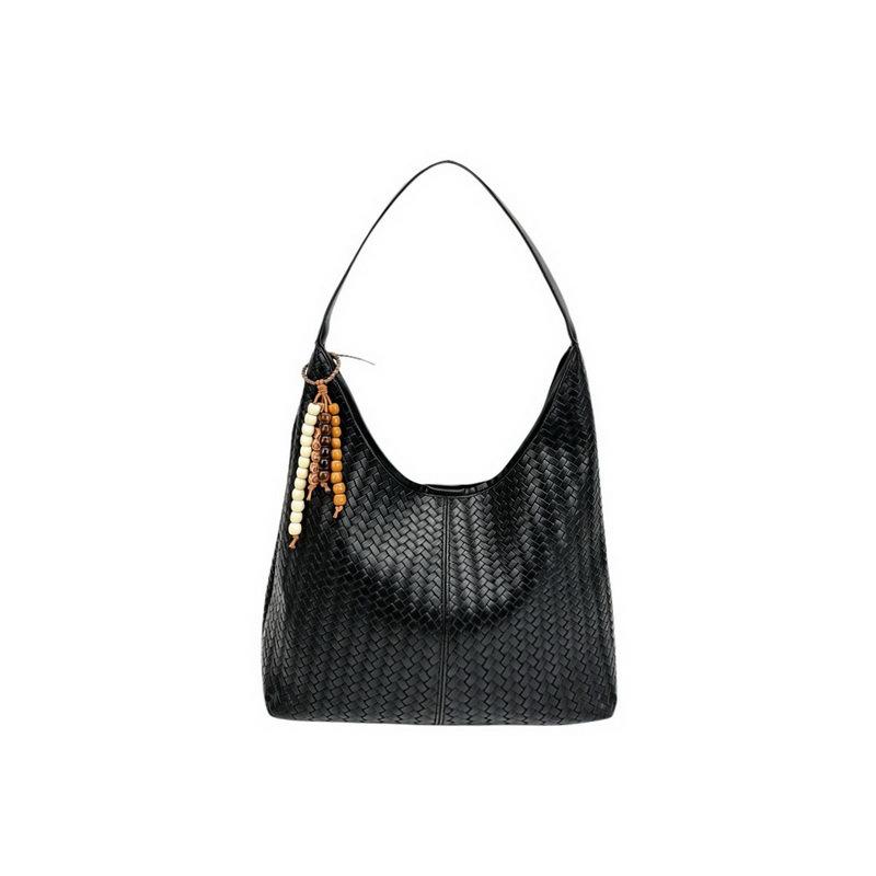 Women's Retro Woven Texture Tote Bag, Large Capacity, Stylish 2026 Design, Casual Trendy Underarm Handbag