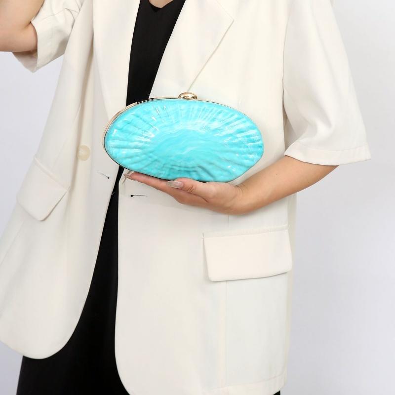 Nuove Buste da Donna in Acrilico con Motivo Marmo Fashion Scatola a Uovo d'Oca per Sposa Borsa da Matrimonio Borse Rigide a Spalla Tracolla