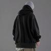 Men's Vintage High Collar Hooded Sweatshirt - Loose Fit, High Street Hip Hop Style for Spring & Autumn