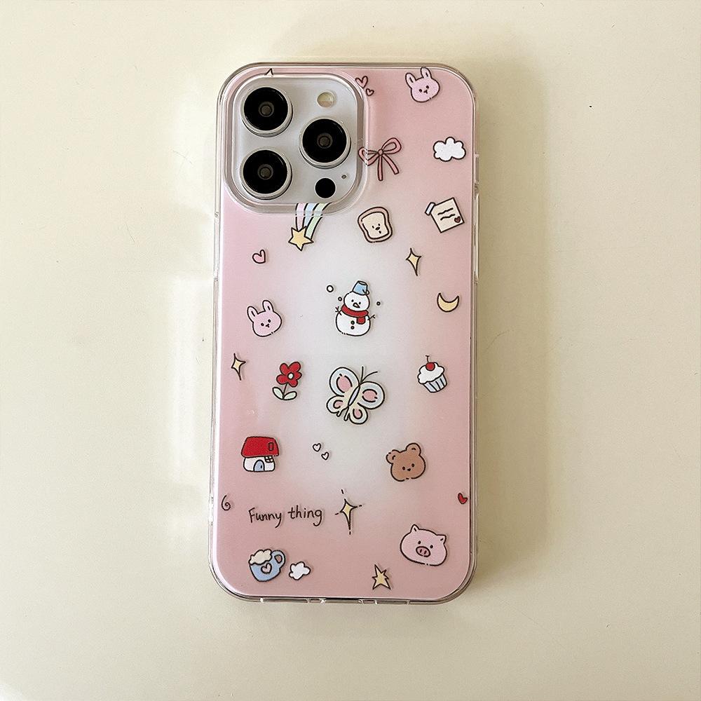 

Painted Small Snowman Large Hole Shell Suitable for Apple 16 Mobile Phone Case IPhone 15 Promax Protective Case Apple 12PROMAX