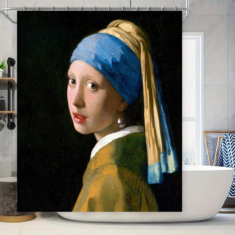 Artistic Bathroom Decor: A Perfect Blend Of Classic Masterpieces With Modern Shower Curtain Design Available In Multiple Sizes W60H190(CM)-1 Pcs