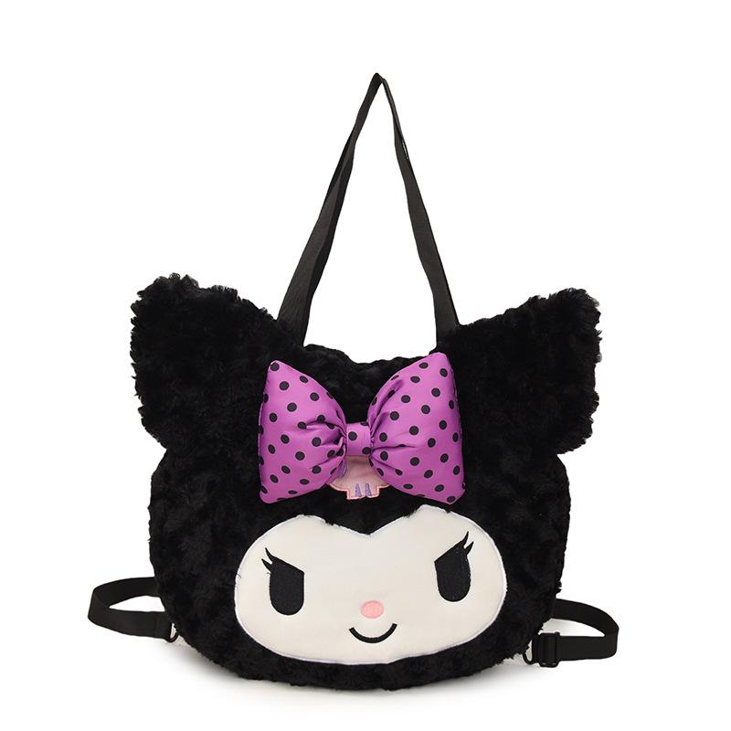 Velvet Rose Plush Crossbody Bag for Children - Cute Japanese Tote & Backpack for Little Girls