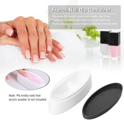 French Nail Dip Container Dipping Powder Tray French Nail Smile Line Molding Mould Finger Guide Nail Tool