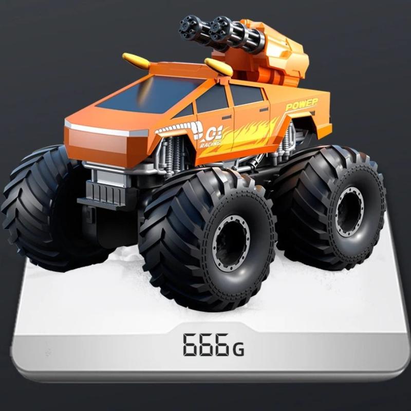Amphibious RC Monster Truck Water Cannon Shooting 2.4G 4WD Waterproof All Terrain Land Water Dual Mode Pool Beach Xmas Gift with 360 ° Rotating Head