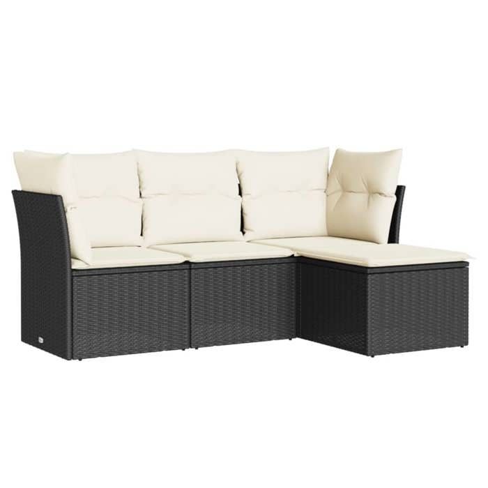VidaXL Salon de Jardin avec Coussins 4 pcs, Canapés avec Pieds Réglables, Ensemble de Meubles d'Extérieur Patio Terrasse, 3249375