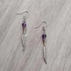 Amethyst Feather Earrings for Pagan Witchcraft Worshippers