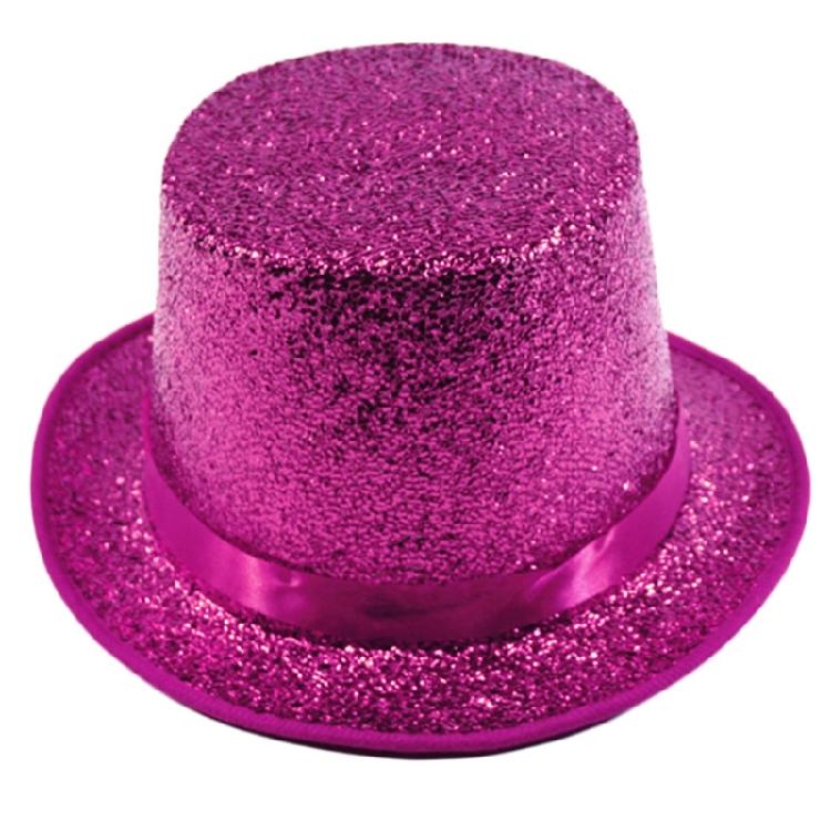 Magician Hat Wide Brim Fedora Hat Stage Top Hat Short Brim Flickering Glitter