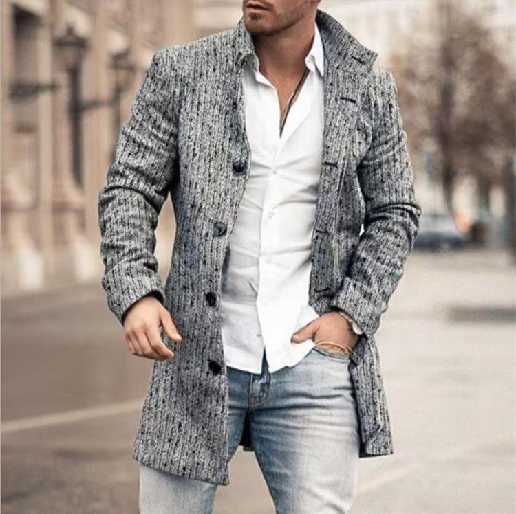 Herren Europäischer Stil Woll Windbreaker Jacke