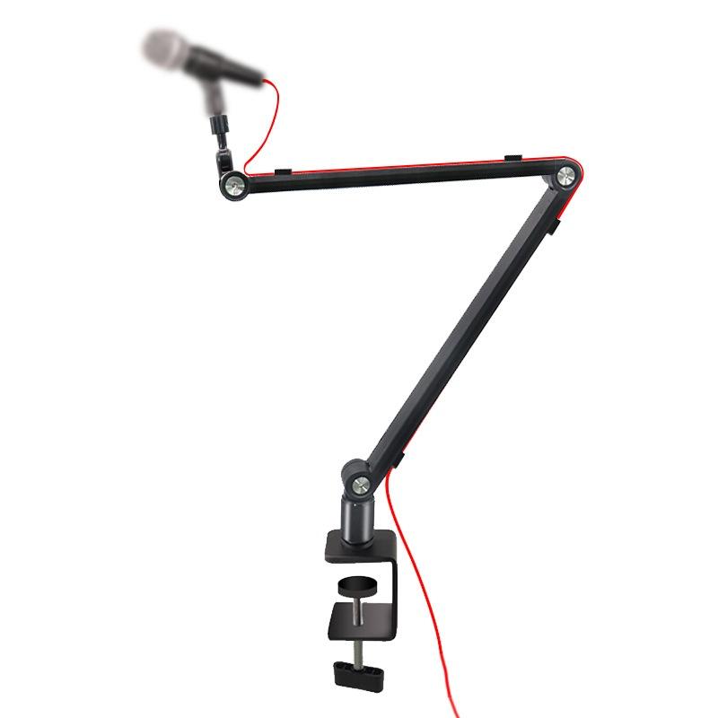 Foldable 3/8 5/8 Aluminum Alloy Microphone Stand Cantilever 360 Rotating Gimbal Compatible Live Streaming Mic Holder Mount
