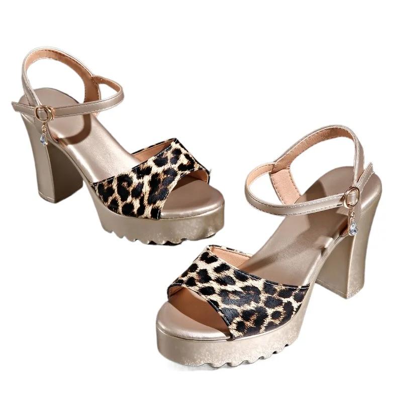 2025 Summer Women's Platform Mixed Colors Sandals Buckle Strap Super High Chunky Heels Daily Dress Party Walking Shoes