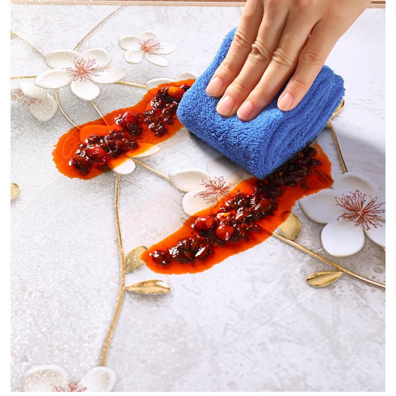 Waterproof and Oil Resistant PVC Table Cloth Ins Tea Rectangular Minimalist Floral Tablecloth