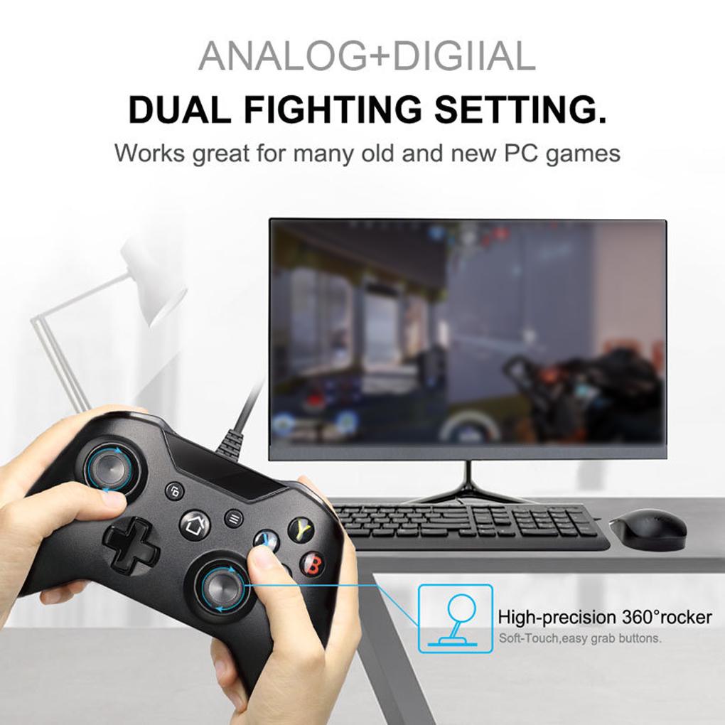 USB Wired Dual Motor Vibration Game Controller 2.4Ghz Wireless Rechargeable Gaming Console Desktop PC Gamepad ABS Joystick