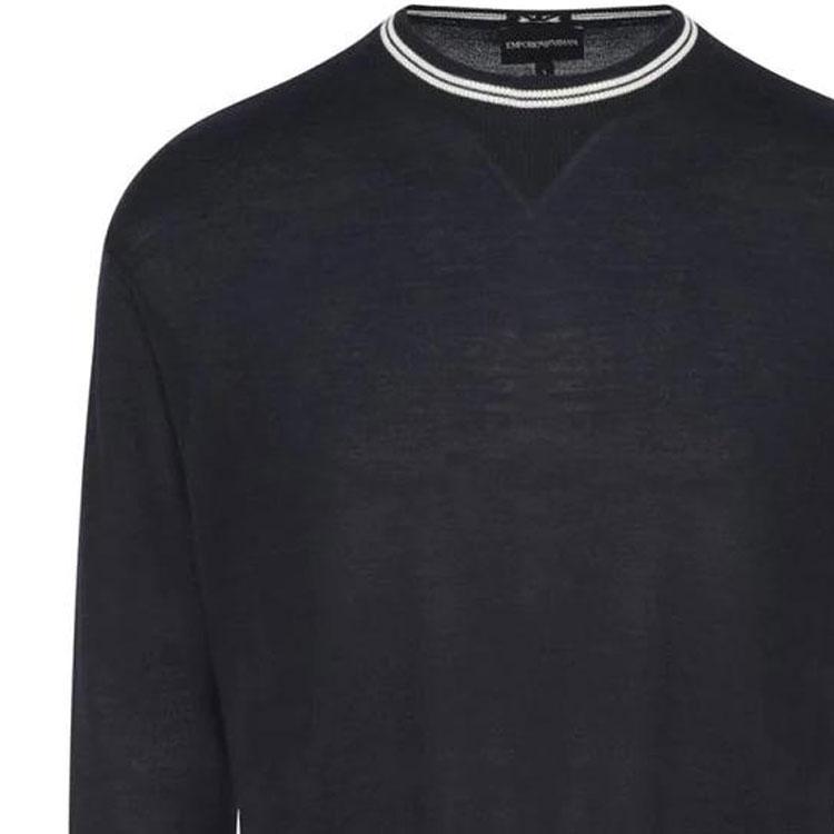 EMPORIO ARMANI Logo-Intarsia Knitted Crewneck Jumper 6R1MXG-1MNGZ-0920