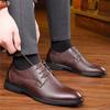 Pánské formální boty Podzim & Zima Značkové Svatební boty pro muže Nové Embosované boty Hnědé Módní design Kožené Pánské boty