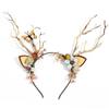 Luminous Reindeer Berry Antler Headband with Cat Ears - Christmas Accessory