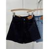 2026 New Women's High-Waisted A-Line Denim Shorts: Summer Thin Style, Loose & Slimming Wide-Leg Design for Pear-Shaped Figures
