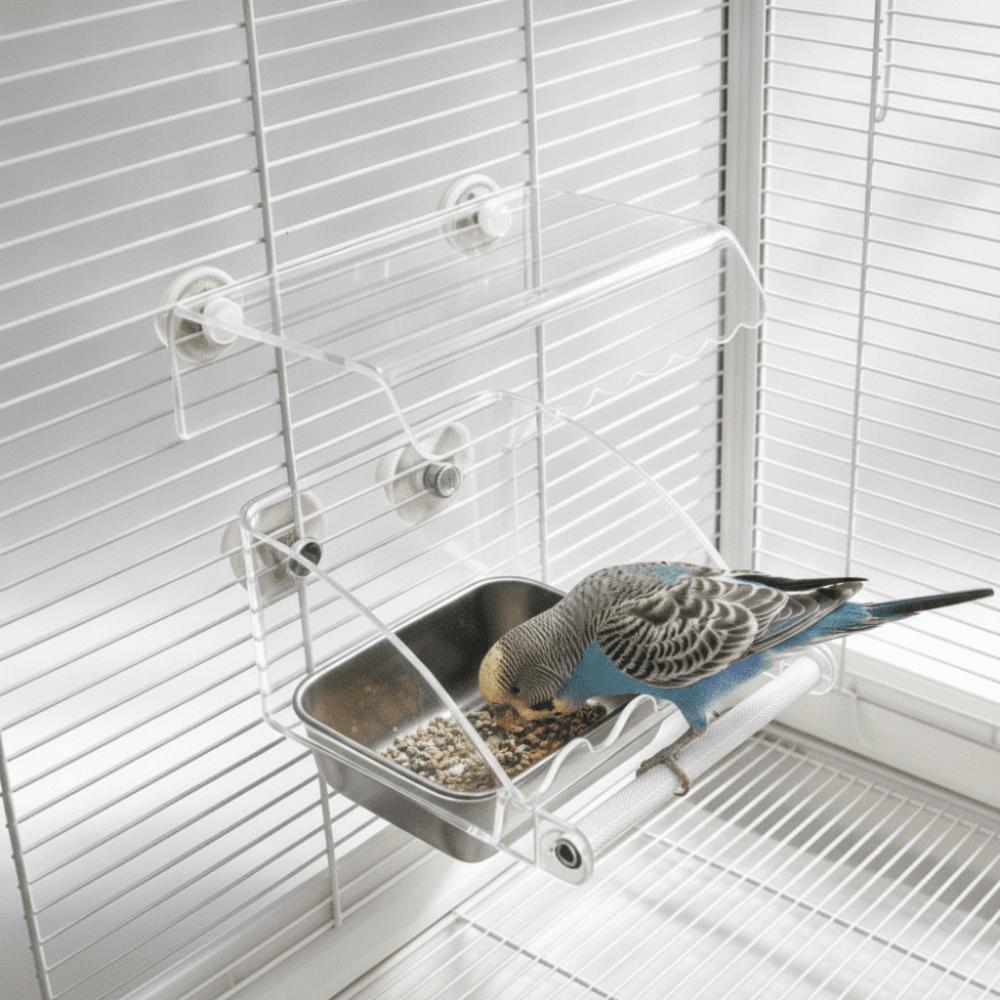 Detachable Parrot Feeding Box Roof Canopy Bird Food Container Bird Feeding Cups Bird Supplies