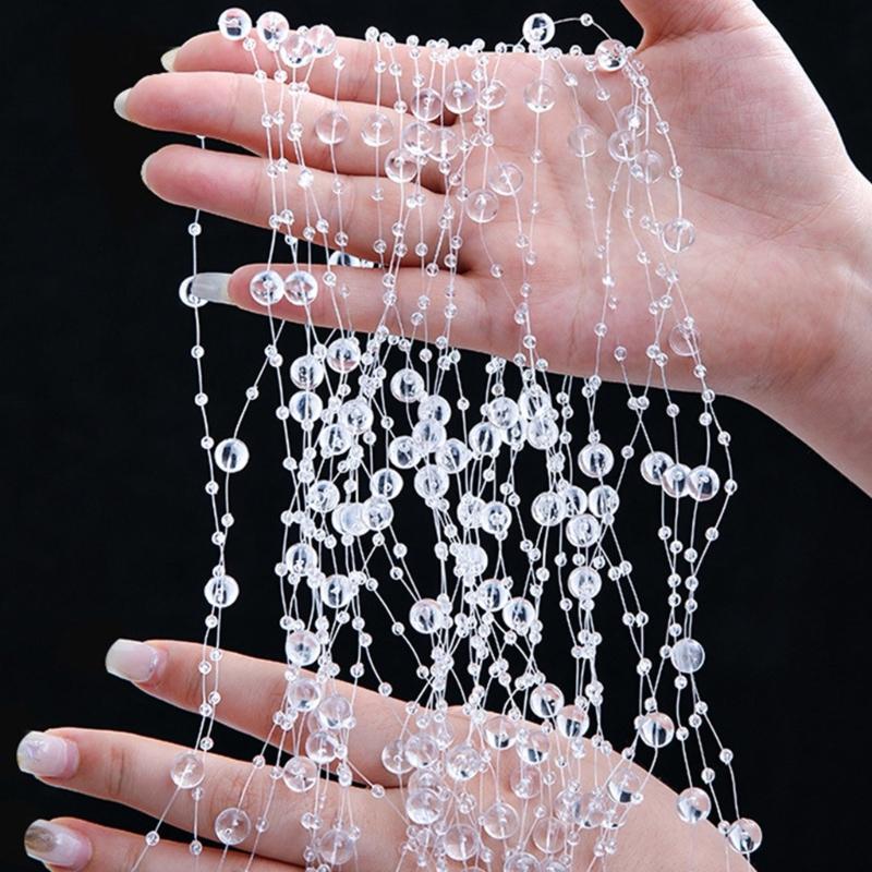 Artificial Pearls String Beads Chain for Wedding Decoration Imitation Pearls String Beads for Craft Candle Bouquets